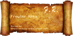 Freyler Réka névjegykártya